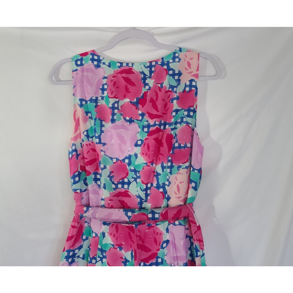 Vineyard Vines Kentucky Derby Run For The Roses Silk Blend Sleeveless Jumpsuit 8 - Picture 6 of 7